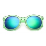 Green Round Arrow Arm Blue Mirror Polarized Lens Sunglasses